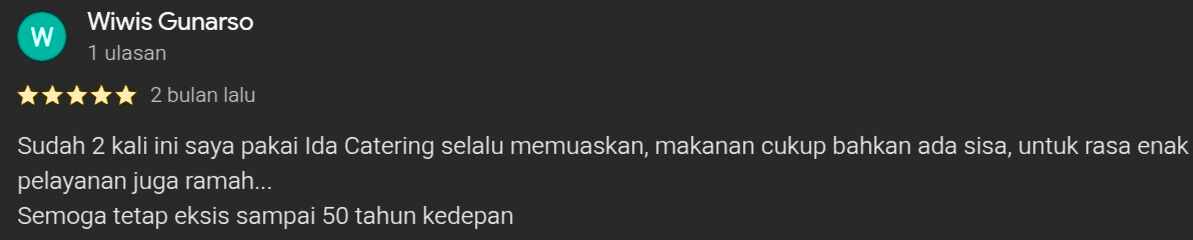 Testimoni Ida catering a